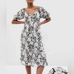 GAP puff sleeve midi dress
